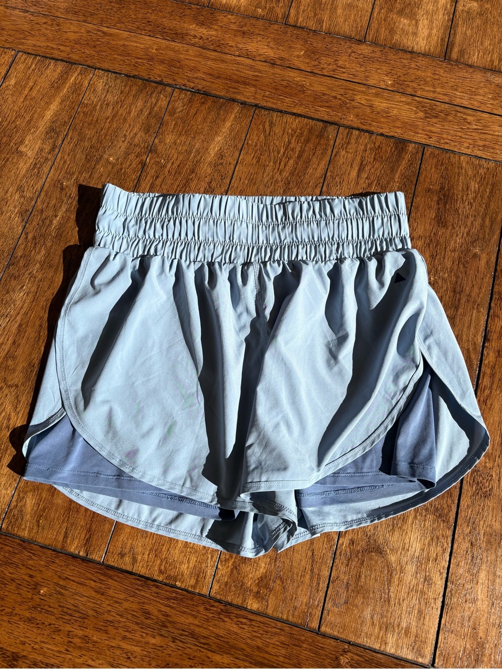Women's Light Blue Balance Athletica Vitality Running Shorts